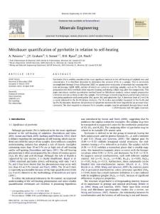 Minerals Engineering-2010-Navarra-穆斯堡尔谱定量分析磁黄铁矿与自加热的关系