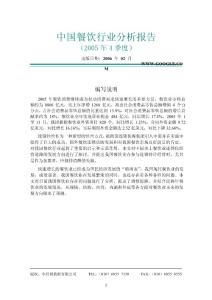 中国餐饮行业分析报告（2005年4季度） - （20）页