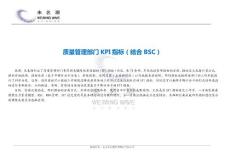 质量管理部门KPI考核指标（结合BSC）