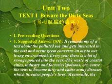 【外语课件】Unit Two Beware the Dirty Seas