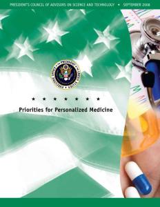 Priorities for Personalized Medicine