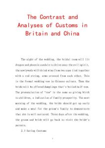 The Contrast and Analyses of Customs in Britain and China(英语专业论文)