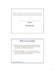 Introduction of Financial Accouting 财务会计简介
