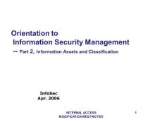 2. 信息安全管理体系培训教材Orientation on ISMS - 2.Information Security