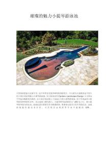 《景观设计》璀璨的魅力小提琴游泳池