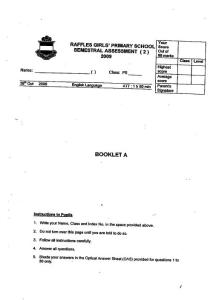 2009年新加坡中小学统一考试小学五年级英语试卷二