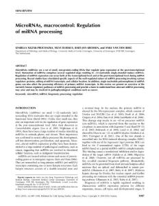 【miRNA 研究】MicroRNAs, macrocontrol Regulation of miRNA processing