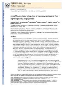 【miRNA 研究】microRNA-mediated integration of haemodynamics and Vegf signaling during angiogenesis