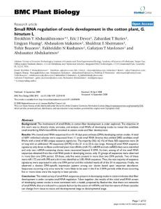 【miRNA 研究】Small RNA regulation of ovule development in the cotton plant, G.hirsutum L