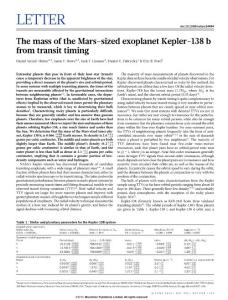 The mass of the Mars-sized exoplanet Kepler-138 b from transit timing