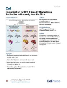 [PDF] Immunization for HIV-1 Broadly Neutralizing Antibodies in Human Ig Knockin Mice