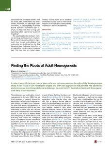 [PDF] Finding the Roots of Adult Neurogenesis