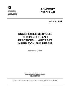 【美国军事局教材】飞机检验修理Acceptable Methods, Techniques, and Practices - Aircraft Inspection and Repair - FAA - AC 43.13-1B