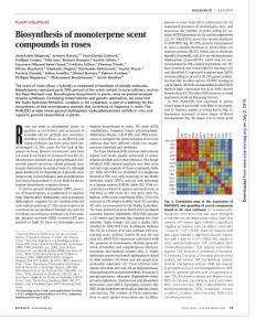 [PDF] Biosynthesis of monoterpene scent compounds in roses