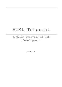 HTML - Lesson 01 - A Quick Overview of Web Development