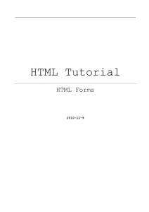 HTML - Lesson 08 - HTML Forms