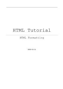 HTML - Lesson 10 - HTML Formatting