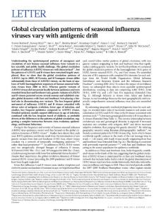 Global circulation patterns of seasonal influenza viruses vary with antigenic drift