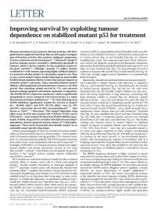 Improving survival by exploiting tumour dependence on stabilized mutant p53 for treatment