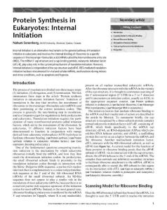[Encyclopedia.of.Life.Sciences].Protein.Synthesis.in.Eukaryotes.Internal.Initiation