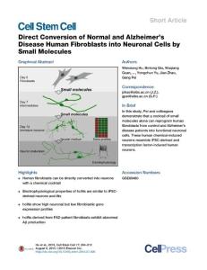 Direct Conversion of Normal and Alzheimer’s Disease Human Fibroblasts into Neuronal Cells by Small Molecules