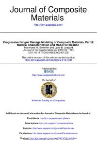 Progressive Fatigue Damage Modeling of Composite Materials, Part 2 - Material Characterization and Model Verification