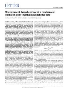 nature14672_Measurement-based control of a mechanical oscillator at its thermal decoherence rate