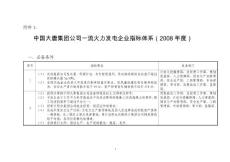 中国大唐集团公司一流火力发电企业指标体系（2008年度）