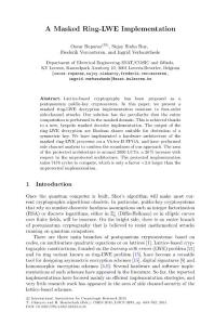 A Masked Ring-LWE Implementation