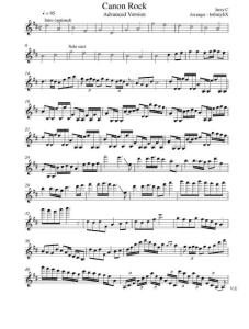 小提琴 摇滚 卡农 乐谱 Jerry C - Canon Rock