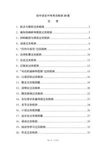【精品】2011中考初中语文考点检测20套