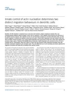 ncb3284-Innate control of actin nucleation determines two distinct migration behaviours in dendritic cells
