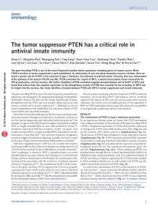 ni.3311-The tumor suppressor PTEN has a critical role in antiviral innate immunity