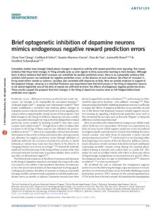 nn.4191-Brief optogenetic inhibition of dopamine neurons mimics endogenous negative reward prediction errors