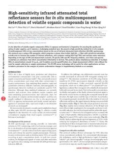 nprot.2016.013-High-sensitivity infrared attenuated total reflectance sensors for in situ multicomponent detection of volatile organic compounds in water