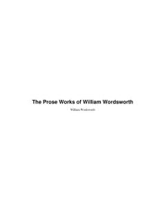 The Prose Works of William Wordsworth