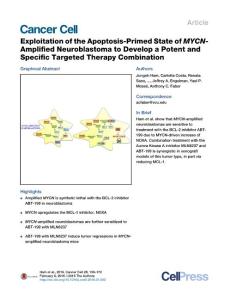 Cancer Cell-2016-Exploitation of the Apoptosis-Primed State of MYCN-Amplified Neuroblastoma to Develop a Potent and Specific Targeted Therapy Combination