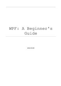 WPF：A Beginner´s Guide