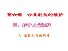 八年级政治下册_第六课公共利益的维护2-每个人的责任