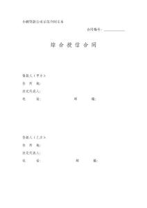 小额贷款公司示范合同—授信合同