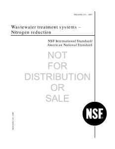 NSF ANSI 245-07  Wastewater treatment systems - nitrogen reduction[1]
