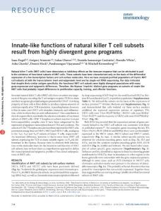 ni.3437-Innate-like functions of natural killer T cell subsets result from highly divergent gene programs