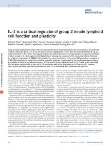 ni.3447-IL-1 is a critical regulator of group 2 innate lymphoid cell function and plasticity