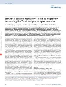ni.3352-SHARPIN controls regulatory T cells by negatively modulating the T cell antigen receptor complex