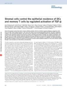 ni.3396-Stromal cells control the epithelial residence of DCs and memory T cells by regulated activation of TGF-β