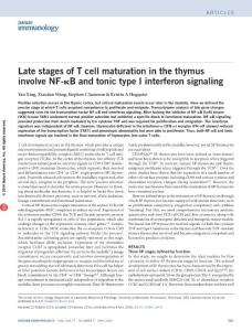 ni.3419-Late stages of T cell maturation in the thymus involve NF-κB and tonic type I interferon signaling