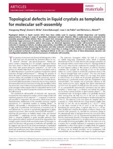 nmat4421-Topological defects in liquid crystals as templates for molecular self-assembly