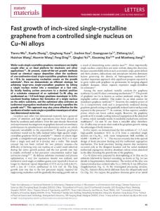nmat4477-Fast growth of inch-sized single-crystalline graphene from a controlled single nucleus on Cu–Ni alloys