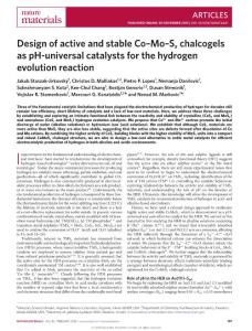 nmat4481-Design of active and stable Co–Mo–Sx chalcogels as pH-universal catalysts for the hydrogen evolution reaction