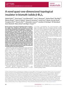 nmat4488-A novel quasi-one-dimensional topological insulator in bismuth iodide β-Bi4I4